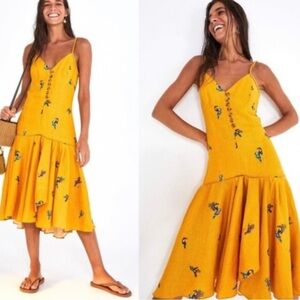 Farm Rio Jungle Tucanos Button Front Linen Dress
Small